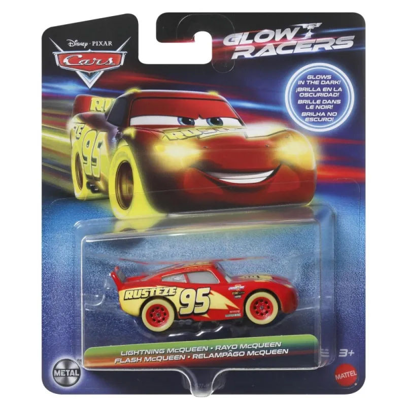 Mattel Cars - Glow Racers, Lightning McQueen HPG77 (HPG76)