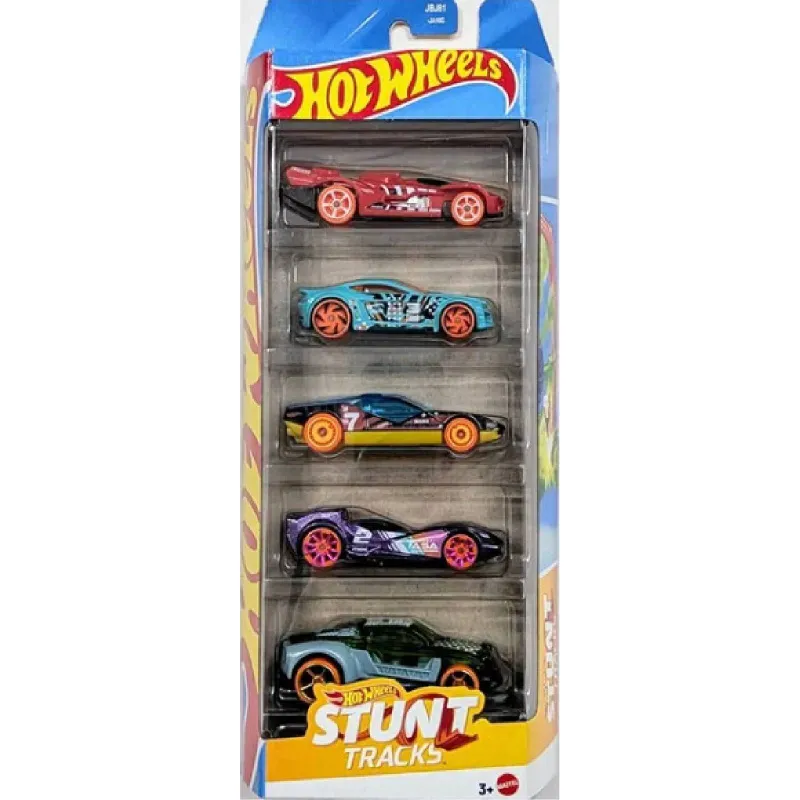 Mattel Hot Wheels – Αυτοκινητάκια 1:64 Σετ Των 5, Stunt Tracks JBJ81 (01806)