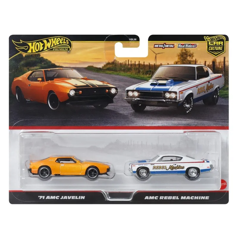 Mattel Hot Wheels Premium - Σετ των 2 - Pack '71 AMC Javelin & AMC Rebel Machine JBL06 (HBL96)