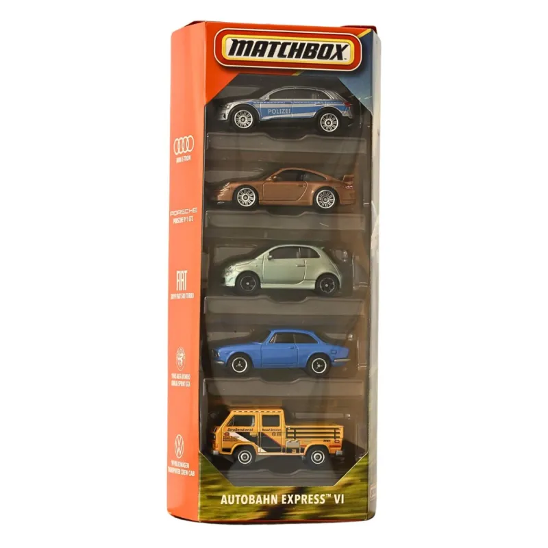 Mattel Matchbox - Αυτοκινητάκια Σετ Των 5, Autobahn Express VI JBX31 (C1817)