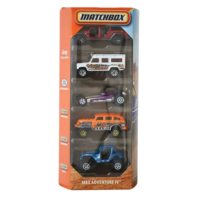 Mattel Matchbox - Αυτοκινητάκια Σετ Των 5, MBX Adventure IV JBX39 (C1817)