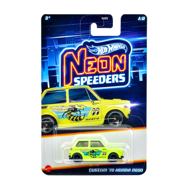 Mattel Hot Wheels - Αυτοκινητάκι Neon Speeders, Custom ΄70 Honda N600 (1/8) JBY92 (HLH72)