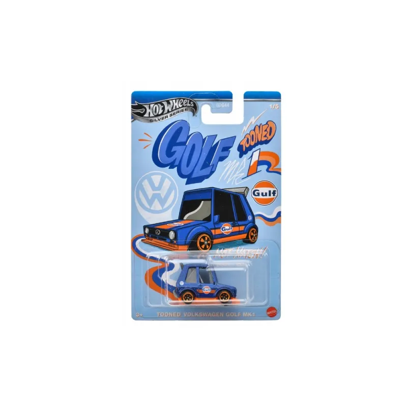 Mattel Hot Wheels - Tooned Gulf, Tooned Volkswagen Golf Mk1 (1/5) JCB62 (JDY84)