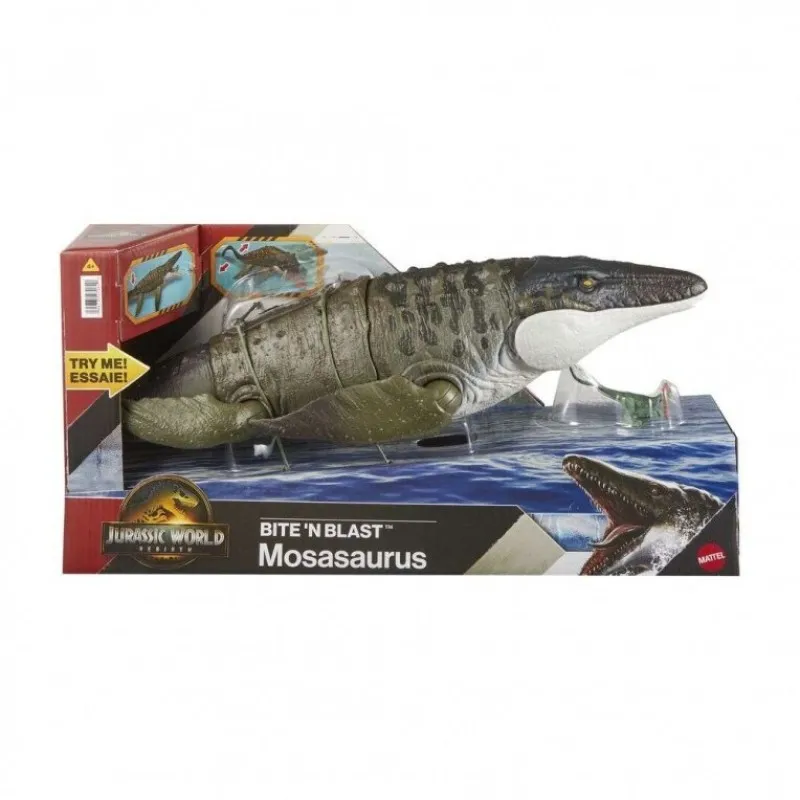 Mattel Jurassic World - Rebirth Bite N Blast Mosasaurus And Mini Dilophosaurus JCH00