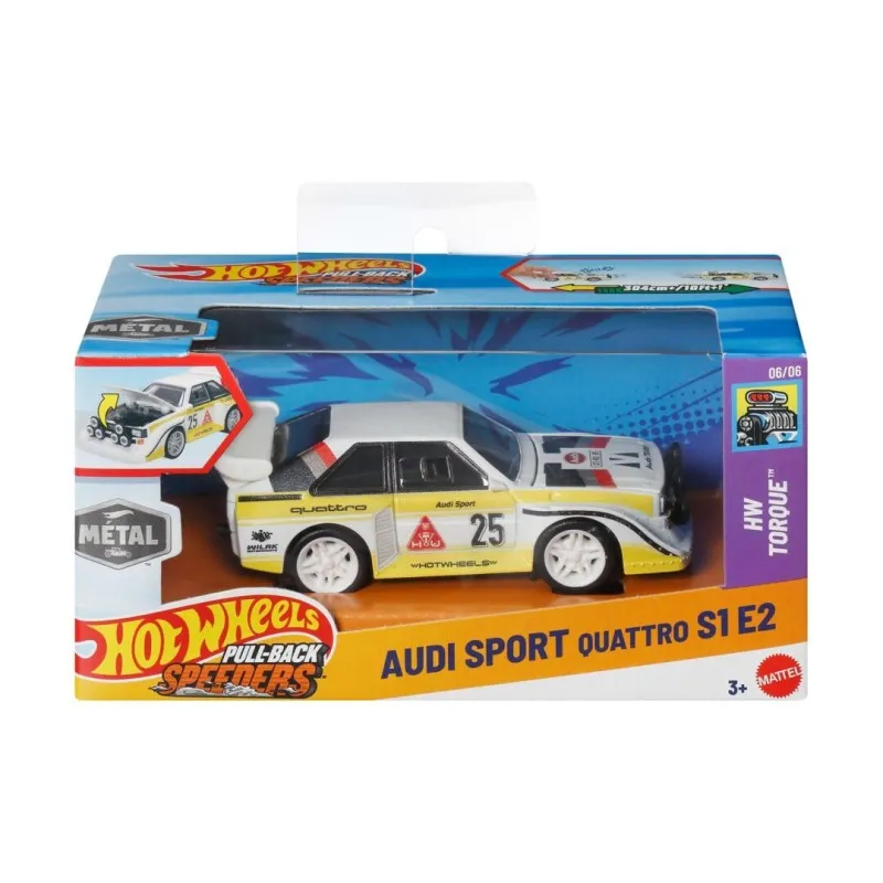 Mattel Hot Wheels - Pull-Back Speeders, HW Torque, Audi Sport Quattro S1 E2 (6/6) JCM03 (HPR70/HPT04)