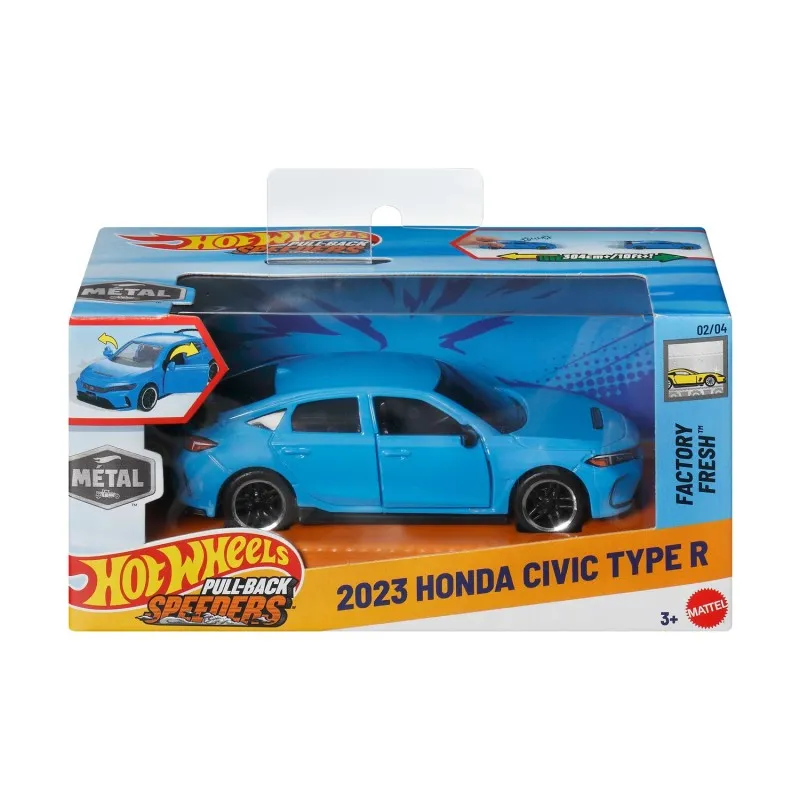 Mattel Hot Wheels - Pull-Back Speeders, Factory Fresh, 2023 Honda Civic Type R (2/4) JCM05 (HPR70/HPT04)