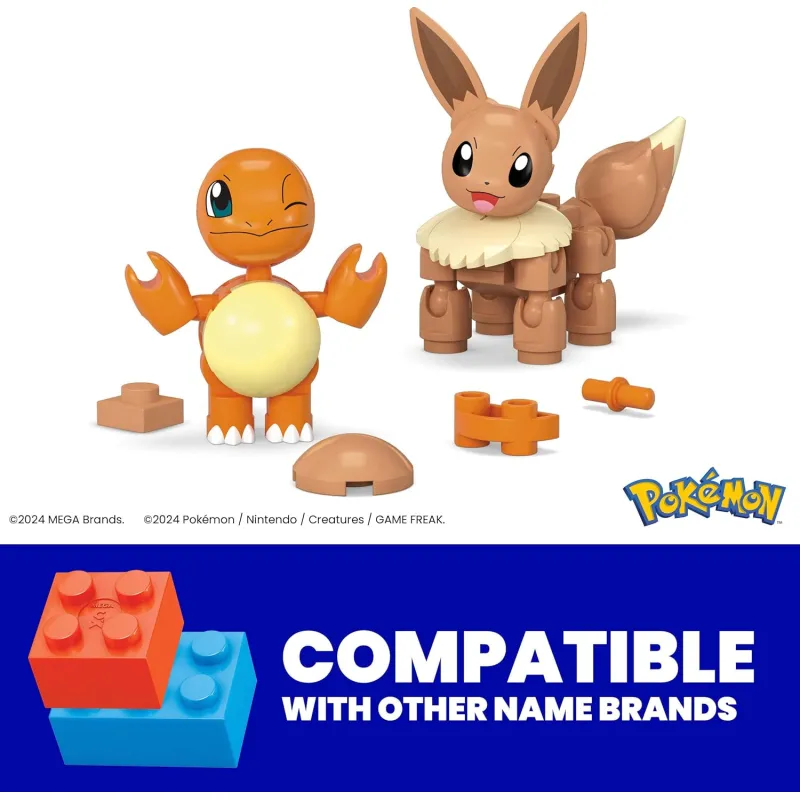 Mattel - Mega Pokemon , Σετ Των Δύο, Charmander & Eevee JCR81 (HXP11)
