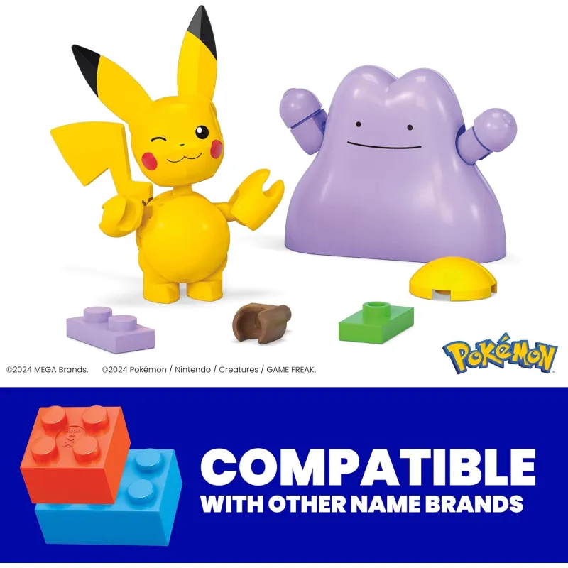 Mattel - Mega Pokemon , Σετ Των Δύο, Pikachu & Ditto JCT43 (HXP11)