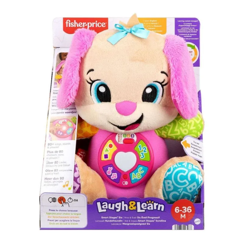 Fisher Price - Laugh & Learn, Εκπαιδευτικό Σκυλάκι Ροζ Smart Stages JFD34