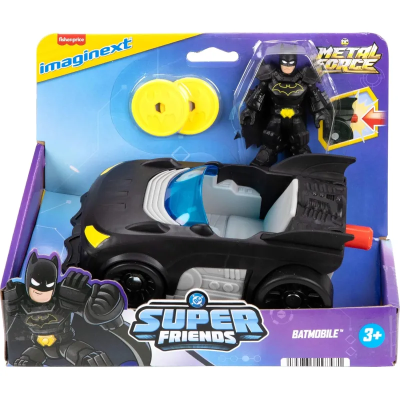 Fisher Price - Imaginext, DC Super Friends, Metal Force Batmobile Vehicle & Figure JFJ68