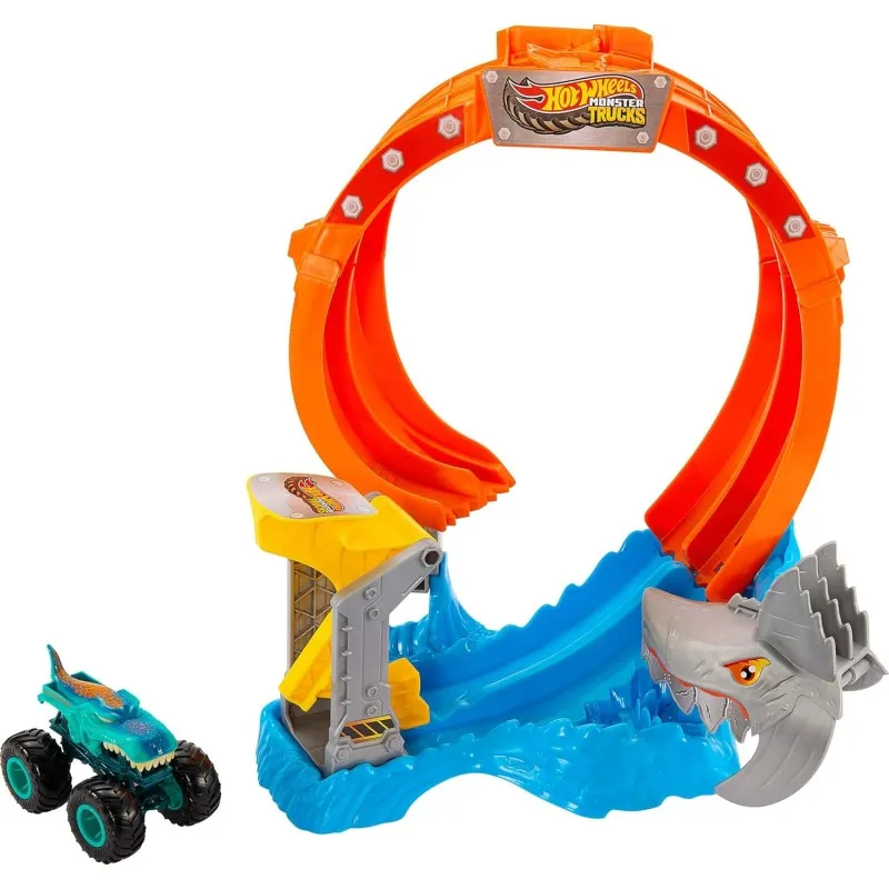 Mattel Hot Wheels - Monster Trucks, Sharks Vs Dinos, Spiral Shark Smash JFR08