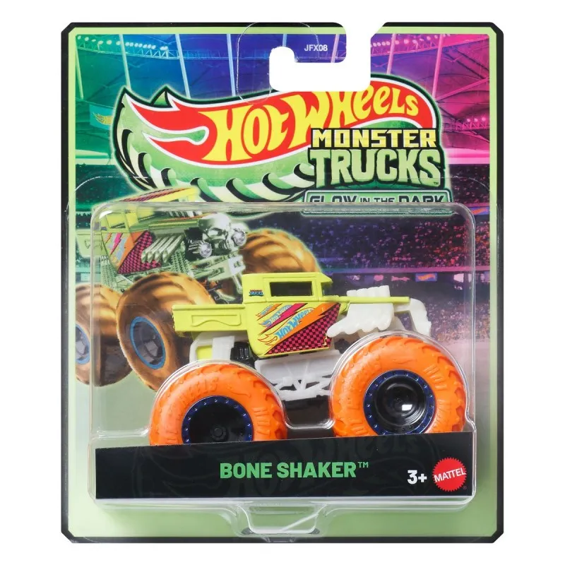 Mattel Hot Wheels - Monster Trucks, Glow In The Dark, Bone Shaker JFX11 (JFX08)