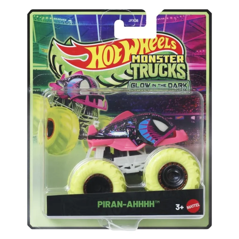 Mattel Hot Wheels - Monster Trucks, Glow In The Dark, Piran-Ahhhh JFX13 (JFX08)