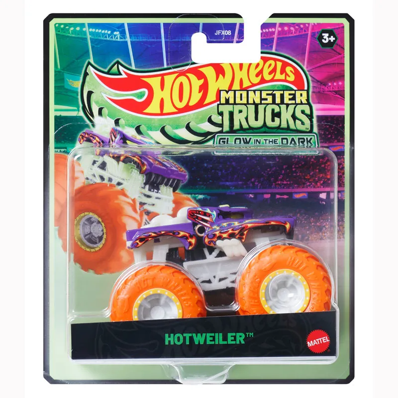 Mattel Hot Wheels - Monster Trucks, Glow In The Dark, Hot Weiler JFX19 (JFX08)