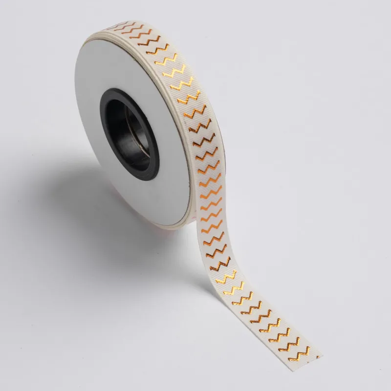 Kyriacou - Gros Ανάγλυφη Μεταλλική, Μια Όψη 15mmX25M, Ivory / Rust JGROXSM1ZZ-X15X25-0286XX