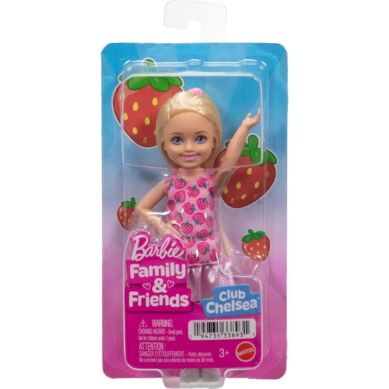 Mattel Barbie - Barbie Chelsea Celsi And Friends , Strawberry Mini Doll JJB33 (DWJ33)