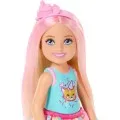 Mattel Barbie Chelsea - Family & Frineds, Birthday-Themed Small Doll With Pink-Streaked Blonde Hair, Colorful Dress JJB37