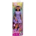 Mattel - Barbie Fashionistas, No.245 Autistic Doll Wearing Purple Striped Dress With Accessories Like Fidget Spinner, Tablet And Headphones JJN58 (FBR37)