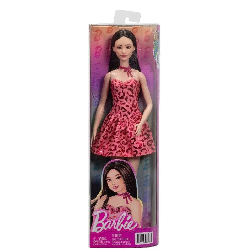 Mattel - Barbie Fashionistas, Κούκλα με Ροζ Λεοπάρ Φόρεμα JJN59 (FBR37)