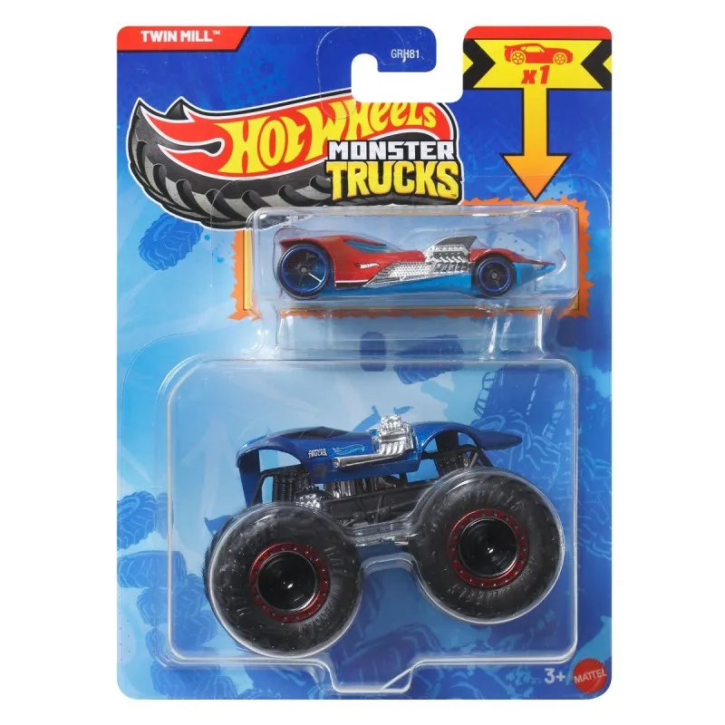 Mattel Hot Wheels - Monster Truck Με Αυτοκινητάκι, Twin Mill JJT56 (GRH81)
