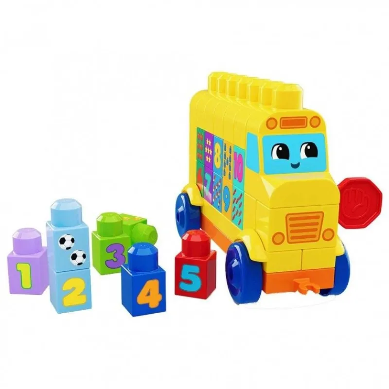 Mattel - Mega Bloks, Bulid & Learn, Σχολικό Λεωφορείο Με Αριθμούς 45τεμ. JKG34