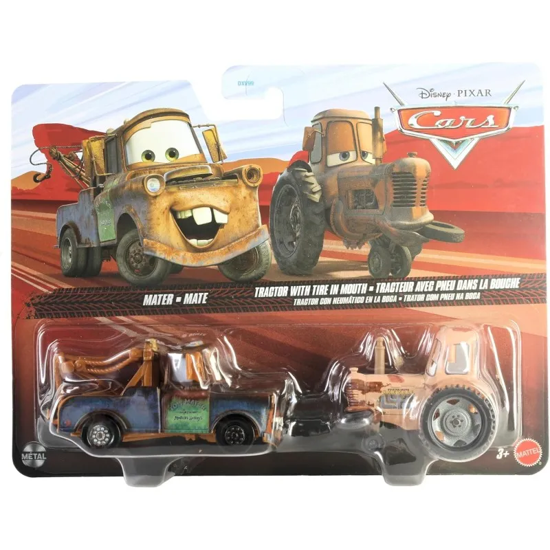 Mattel Cars - Σετ Με 2 Αυτοκινητάκια, Mater & Tractor With Tire In Mouth JKW71 (DXV99)