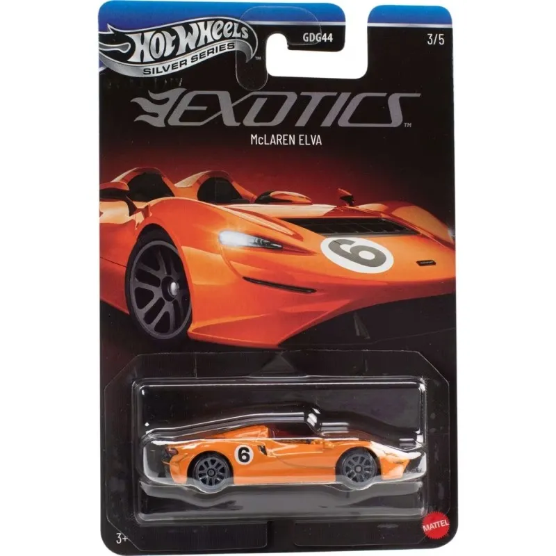 Mattel Hot Wheels - Silver Series, Exotics, McLaren Elva (3-5) JKX78 (JLT23)