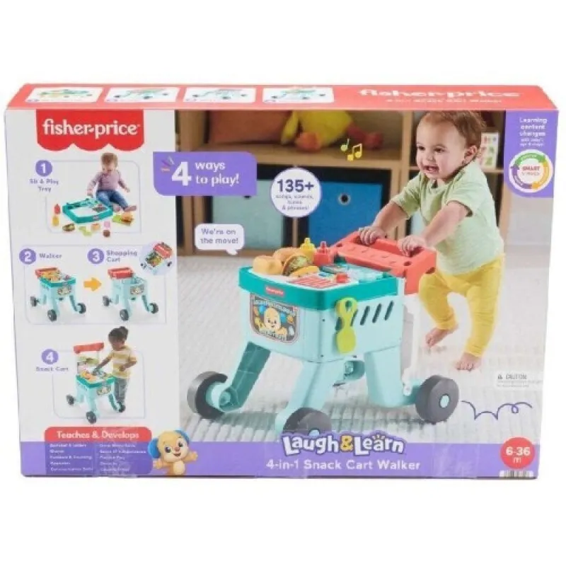 Fisher Price - Laugh & Learn, Εκπαιδευτικό Καροτσάκι-Περπατούρα 4 Σε 1 JLM95