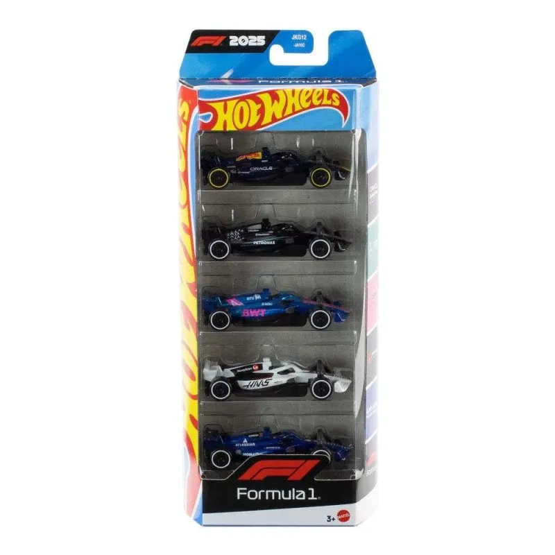 Mattel Hot Wheels – Αυτοκινητάκια 1:64 Σετ Των 5, Formula 1 JLN11