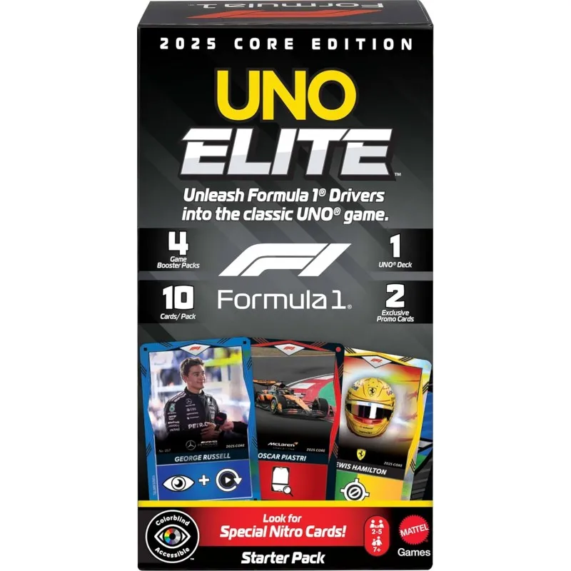 Mattel - Επιτραπέζιο, UNO Elite, Starter Pack, Core Edition, Formula 1 JLV42