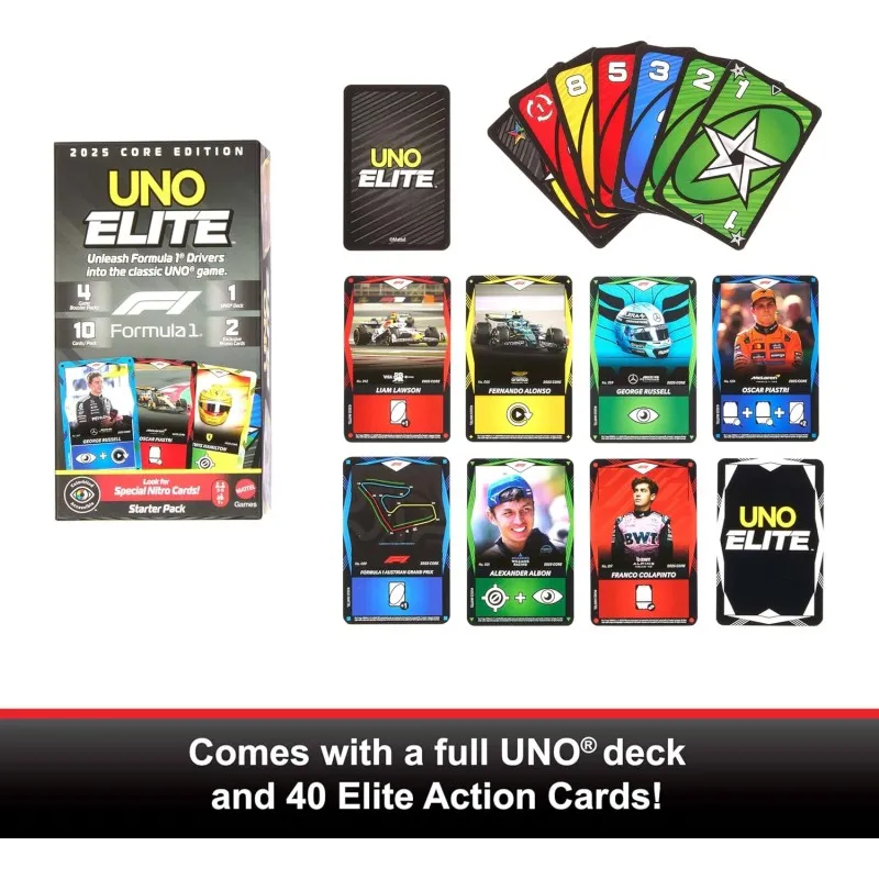 Mattel - Επιτραπέζιο, UNO Elite, Starter Pack, Core Edition, Formula 1 JLV42