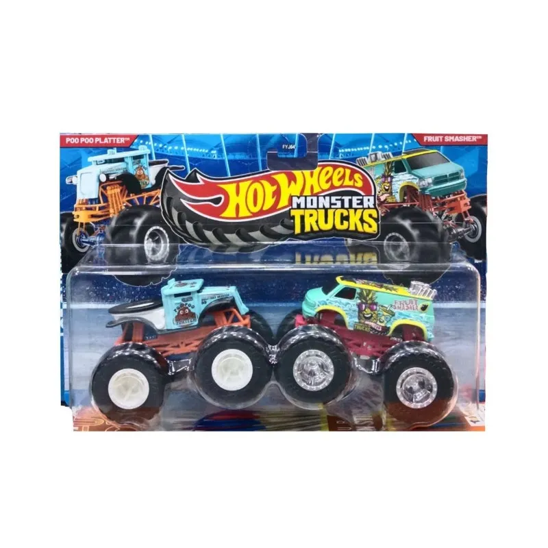 Mattel Hot Wheels - Monster Trucks, Demolition Doubles, Poo Poo Platter Vs Fruit Smasher JLV89 (FYJ64)