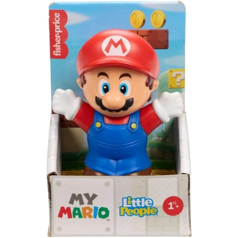 Mattel Super Mario - Little People Collector, Single Fig Classic Mario 7cm JMM05 (JHG64)