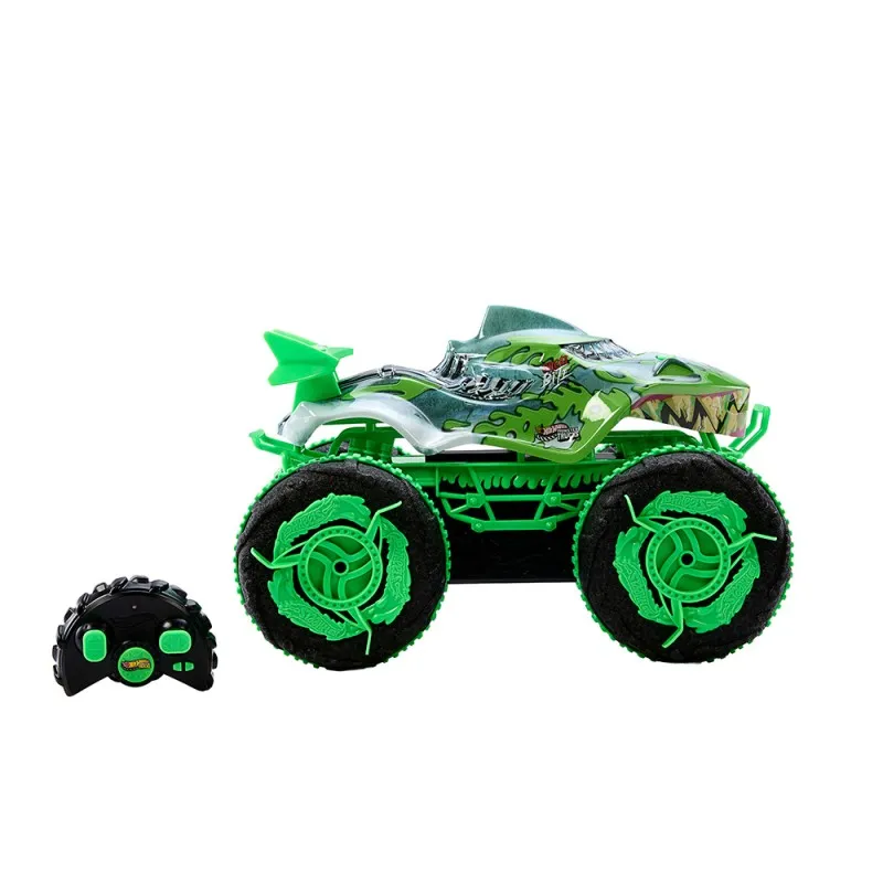Mattel Hot Wheels - Τηλεκατευθυνόμενο Αυτοκίνητο , Monster Trucks All-Terrain Great Bite RC, Remote-Control Toy, Drive on Land & in Water JMM76