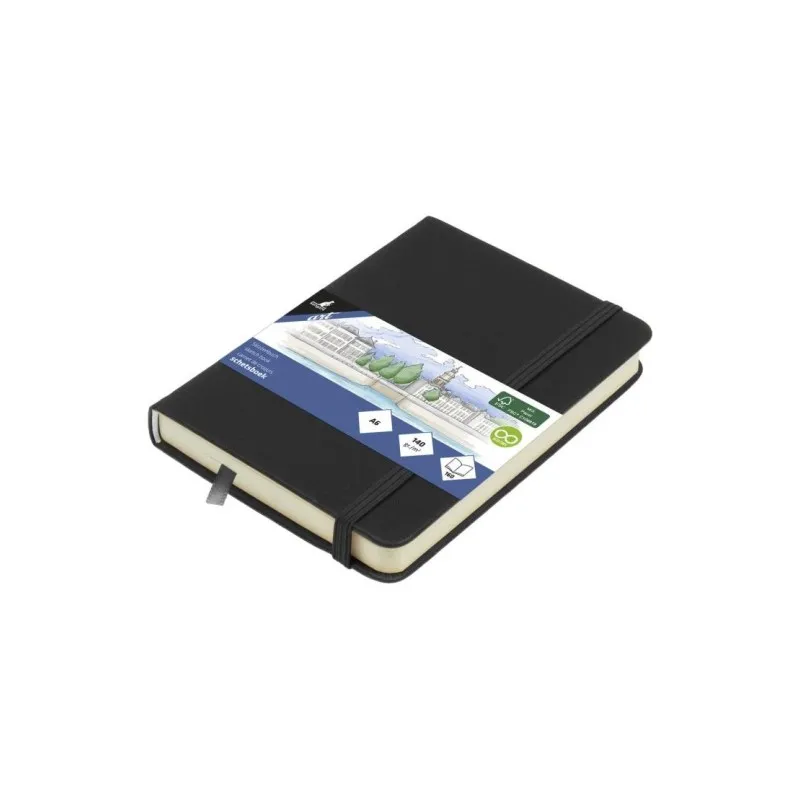 Kangaro - Sketchbook Με Σκληρό Εξώφυλλο Και Λάστιχο, Black A6 80 Φύλλα K-861210