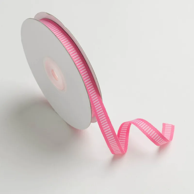 Kyriacou - Κορδέλα Ριγέ Gros 9mmX20M Pink Light - White NT268XXX-XX9X20-2001XX