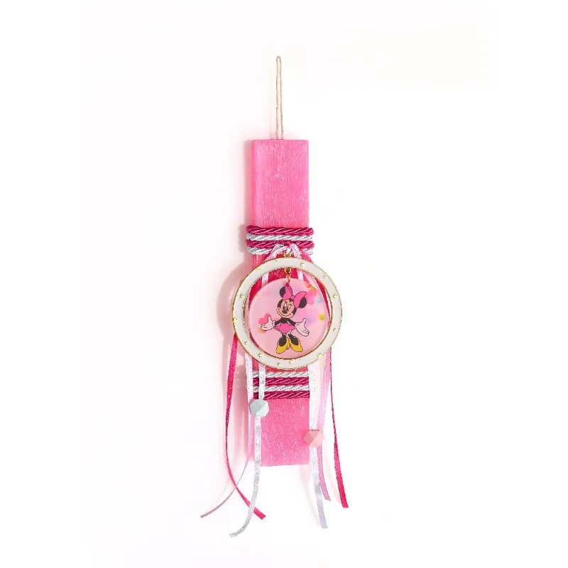 Adorex - Λαμπάδα Ροζ, Με Κύκλο Και Minnie Mouse P2-2