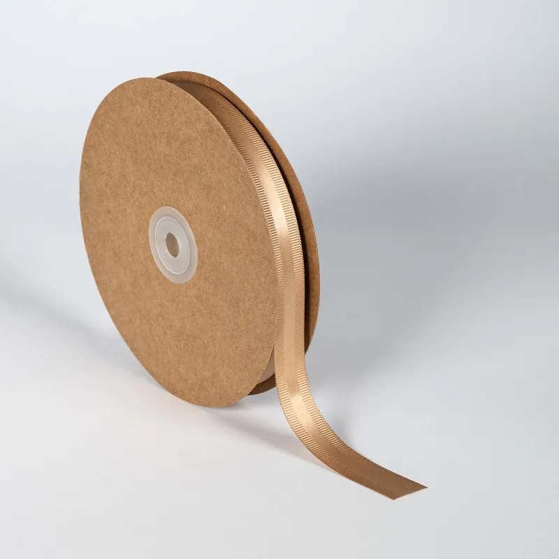 Kyriacou - Κορδέλα Σατέν Με Γκρο, 15mmX50M, Beige SGROXXXX-X15X50-03XXXX