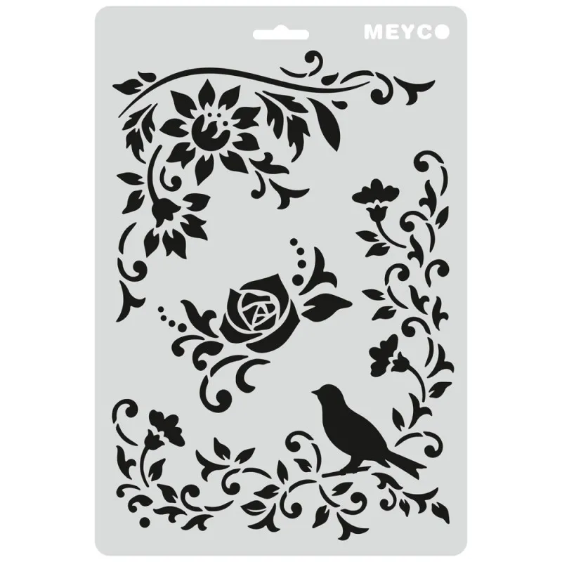 Meyco - Στενσιλ 21x31cm, Flowers & Bird 66046