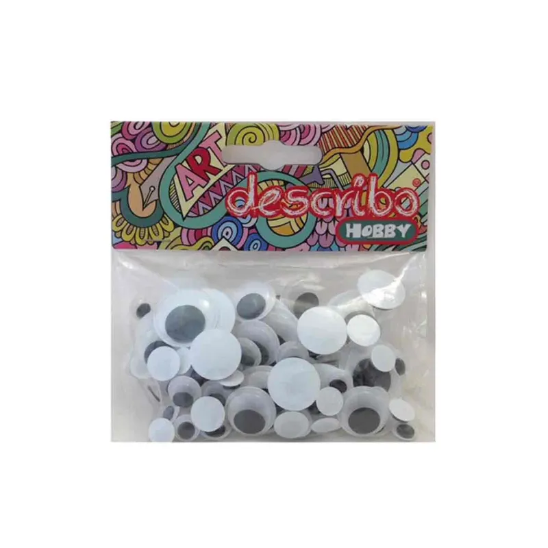 Describo - Μάτια Κινούμενα Στρογγυλά Μαύρα 8/10/15/20mm 80 Τεμ DES-0005