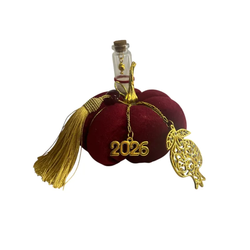 Adorex - Γούρι Υφασμάτινη Κολοκύθα Με Ρόδι & Σωλήνα EG-21188