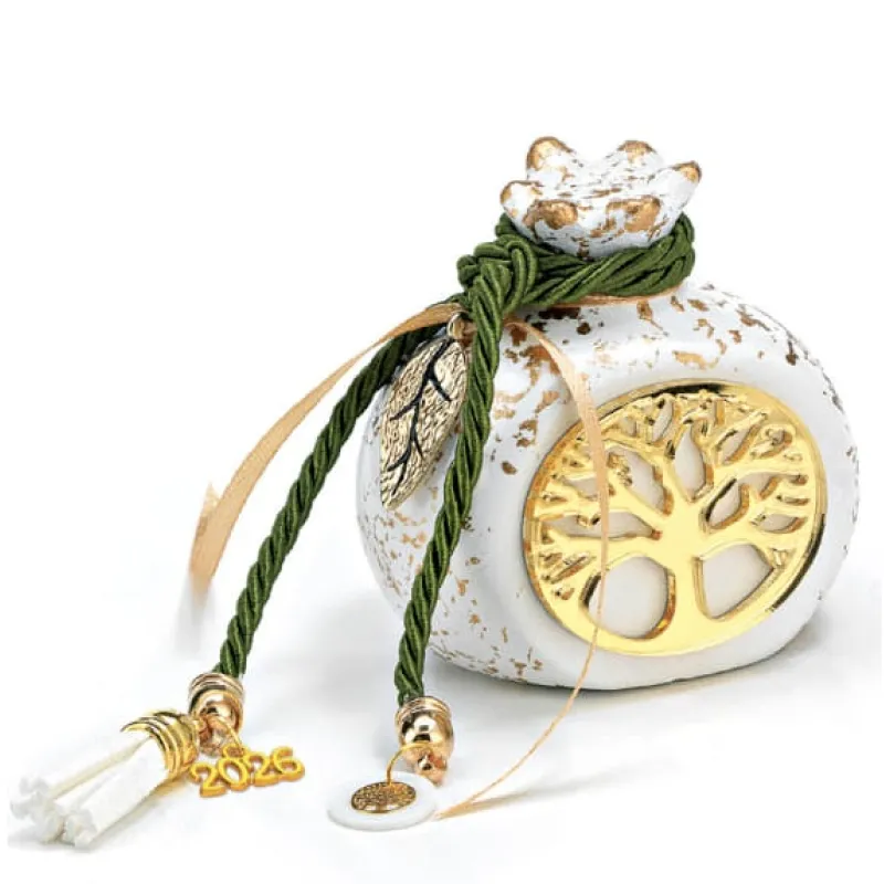 Adorex - Γούρι Κεραμικό Ρόδι Με Plexi Δέντρο EG-22243