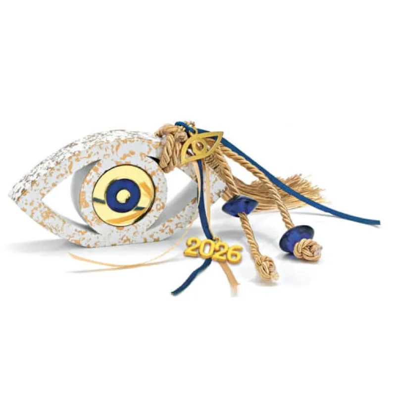 Adorex - Γούρι Επιτραπέζιο Κεραμικό Μάτι, Λευκό EG-22249