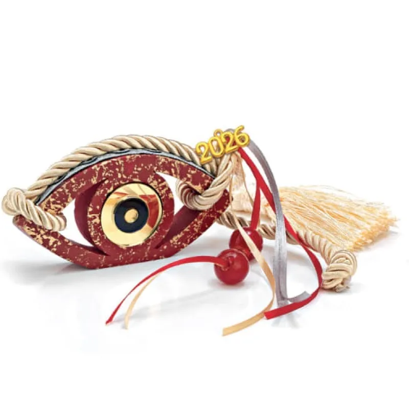 Adorex - Γούρι Επιτραπέζιο Κεραμικό Μάτι, Κόκκινο EG-22250