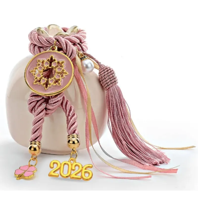 Adorex - Γούρι Κεραμικό Ρόδι Με Χιονονιφάδα Με Σμάλτο EG-23395