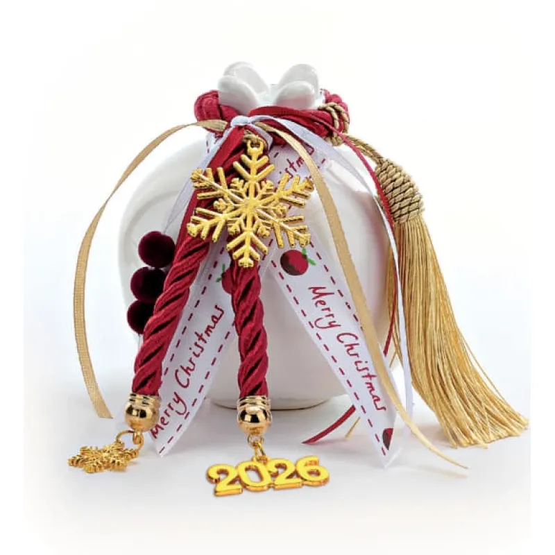 Adorex - Γούρι Κεραμικό Ρόδι Με Χιονονιφάδα EG-23396