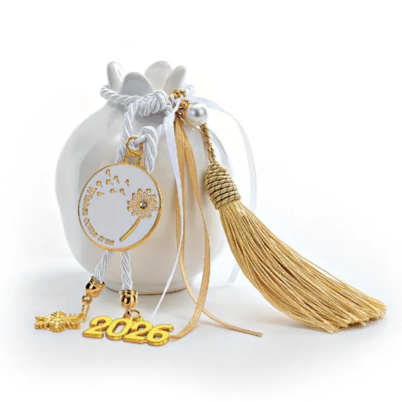 Adorex - Γούρι Κεραμικό Ρόδι Με Κύκλο Με Σμάλτο & Ευχή EG-23397