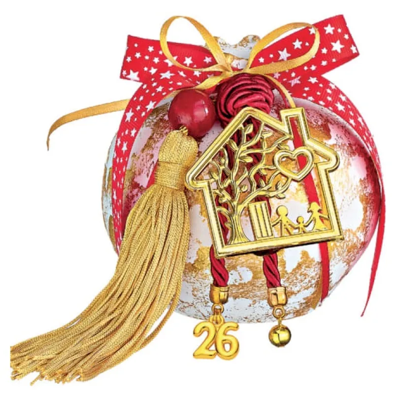 Adorex - Γούρι Κεραμικό Με Μεταλλικό Σπίτι Οικογένεια EG-24391