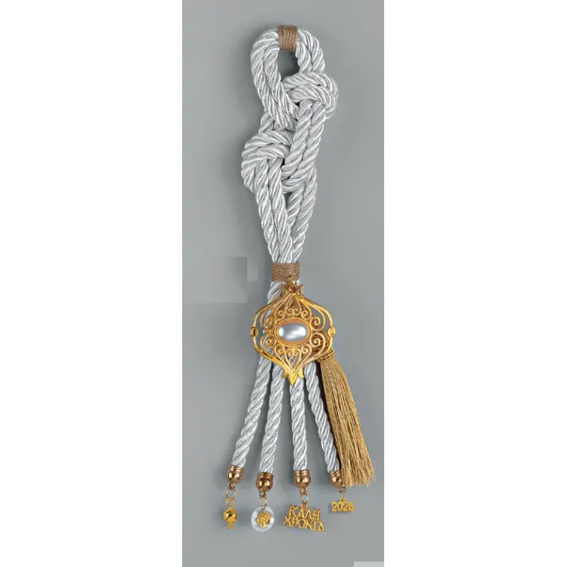 Adorex - Γούρι Με Μεταλλικό Ρόδι Με Πέρλα EG-25017