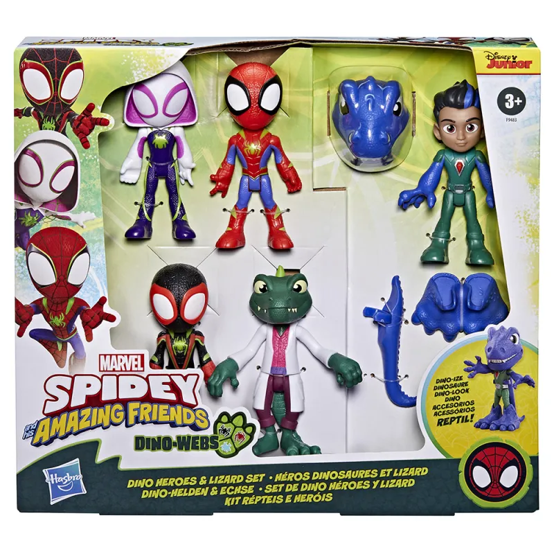 Hasbro - Marvel Spidey & His Amazing Friends, Dino Heroes & Lizard Set F9483